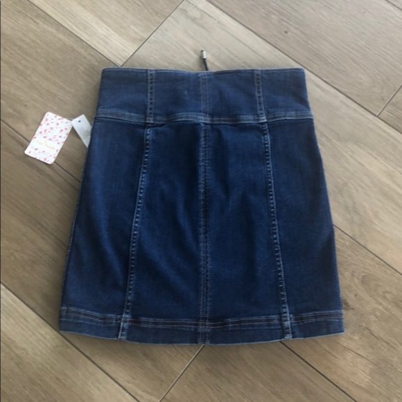 ✨HP✨FREE PEOPLE Modern Femme Corset Denim Jean Skirt - Picture 7 of 10